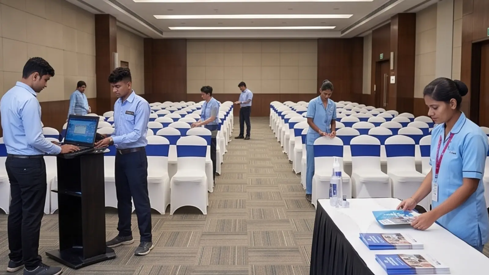 Event staff supporting a large-scale gathering