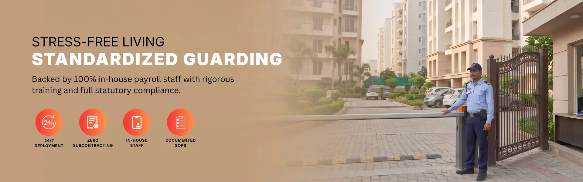 Vital Facility Management security guard on duty